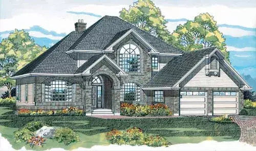 Traditional house plans 35-368 - front exterior, 2,097 sq ft, 4 bed, 2 bath house plans | Monster House Plans