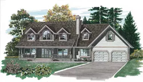 Country house plans 35-369 - front exterior, 2,044 sq ft, 3 bed, 2 bath house plans | Monster House Plans