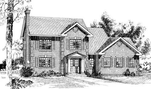 Traditional house plans 35-377 - front exterior, 2,270 sq ft, 3 bed, 2 bath house plans | Monster House Plans