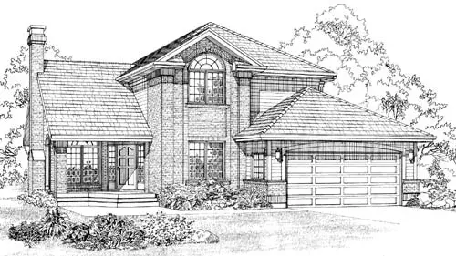 Traditional house plans 35-382 - front exterior, 2,335 sq ft, 3 bed, 2 bath house plans | Monster House Plans