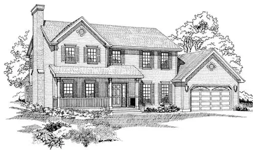 Country house plans 35-392 - front exterior, 2,566 sq ft, 4 bed, 2 bath house plans | Monster House Plans