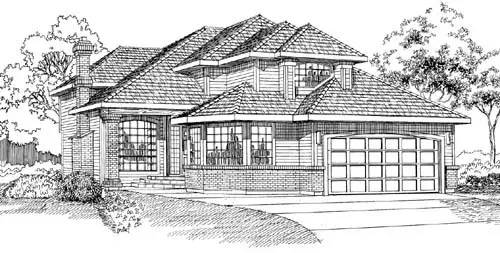 Northwest house plans 35-398 - front exterior, 2,622 sq ft, 3 bed, 3 bath house plans | Monster House Plans