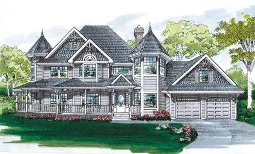 Victorian house plans 35-399 - front exterior, 2,632 sq ft, 4 bed, 2 bath house plans | Monster House Plans