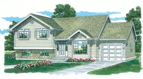 Traditional house plans 35-406 - front exterior, 1,200 sq ft, 3 bed, 2 bath house plans | Monster House Plans
