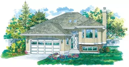 Traditional house plans 35-409 - front exterior, 1,325 sq ft, 3 bed, 2 bath house plans | Monster House Plans
