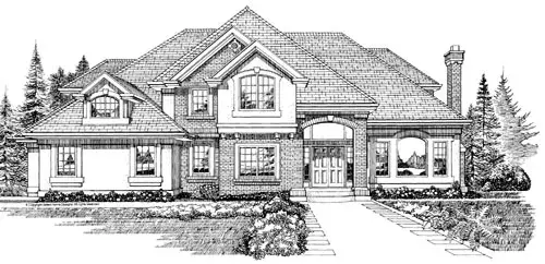 Traditional house plans 35-416 - front exterior, 4,101 sq ft, 4 bed, 4 bath house plans | Monster House Plans