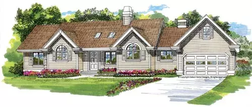 Traditional house plans 35-431 - front exterior, 1,577 sq ft, 3 bed, 2 bath house plans | Monster House Plans