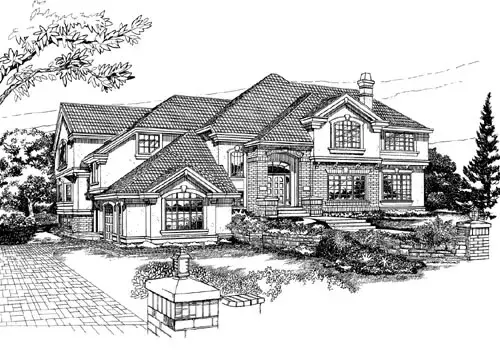 Traditional house plans 35-440 - front exterior, 4,829 sq ft, 4 bed, 3 bath house plans | Monster House Plans