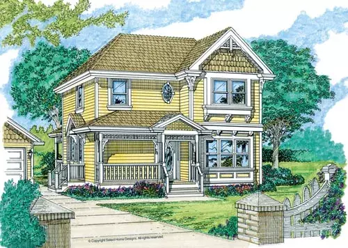 Victorian house plans 35-447 - front exterior, 1,681 sq ft, 3 bed, 2 bath house plans | Monster House Plans