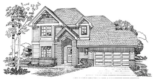 Traditional house plans 35-450 - front exterior, 2,068 sq ft, 4 bed, 2 bath house plans | Monster House Plans