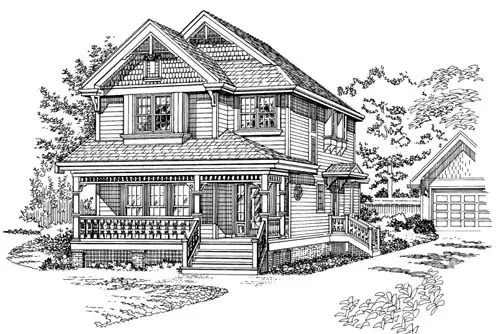 Country house plans 35-451 - front exterior, 2,219 sq ft, 4 bed, 2 bath house plans | Monster House Plans
