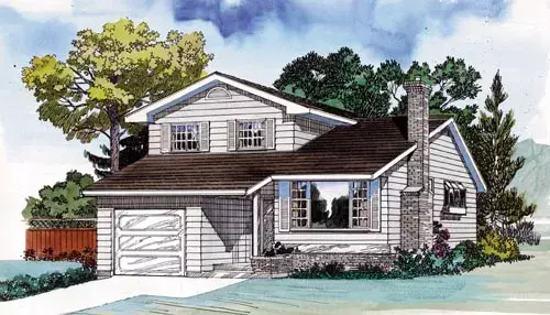 Traditional house plans 35-470 - front exterior, 1,581 sq ft, 3 bed, 2 bath house plans | Monster House Plans