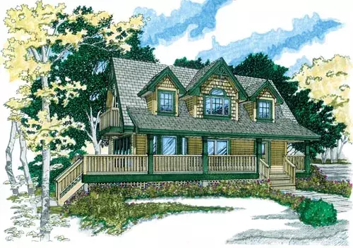 Country house plans 35-489 - front exterior, 1,365 sq ft, 3 bed, 2 bath house plans | Monster House Plans