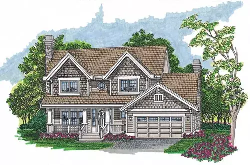 Craftsman house plans 35-499 - front exterior, 2,239 sq ft, 4 bed, 2 bath house plans | Monster House Plans