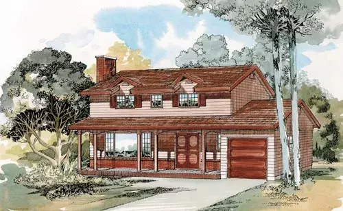 Traditional house plans 35-503 - front exterior, 1,680 sq ft, 4 bed, 2 bath house plans | Monster House Plans