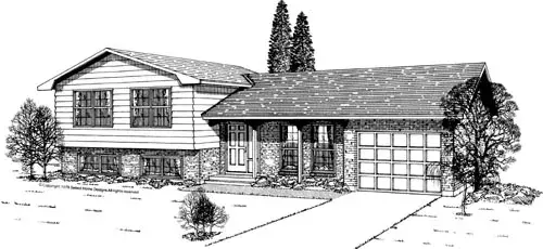Traditional house plans 35-510 - front exterior, 1,561 sq ft, 3 bed, 2 bath house plans | Monster House Plans