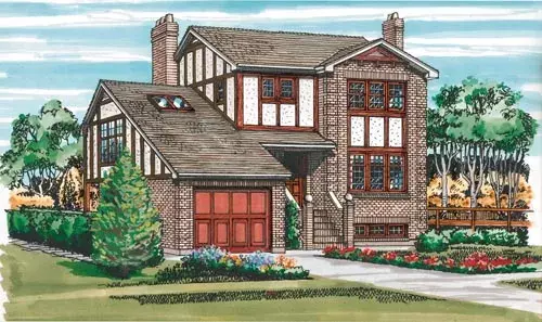 European house plans 35-516 - front exterior, 1,473 sq ft, 3 bed, 1 bath house plans | Monster House Plans