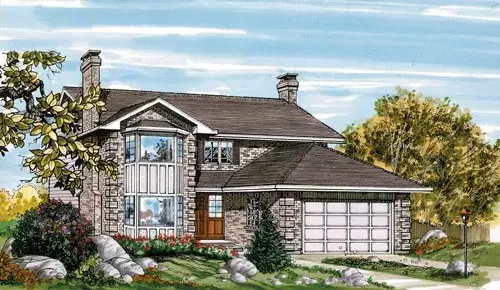 Traditional house plans 35-522 - front exterior, 2,125 sq ft, 3 bed, 2 bath house plans | Monster House Plans
