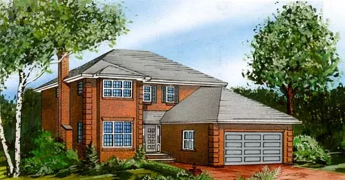 Traditional house plans 35-525 - front exterior, 2,464 sq ft, 4 bed, 2 bath house plans | Monster House Plans