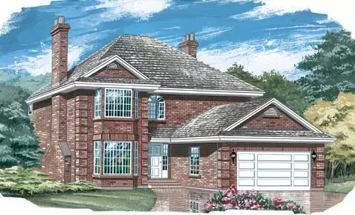 Traditional house plans 35-526 - front exterior, 2,568 sq ft, 4 bed, 2 bath house plans | Monster House Plans