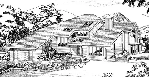 Contemporary house plans 35-527 - front exterior, 4,096 sq ft, 3 bed, 2 bath house plans | Monster House Plans