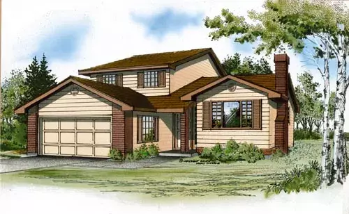 Traditional house plans 35-530 - front exterior, 2,003 sq ft, 3 bed, 2 bath house plans | Monster House Plans