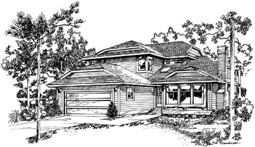Traditional house plans 35-532 - front exterior, 2,074 sq ft, 3 bed, 2 bath house plans | Monster House Plans