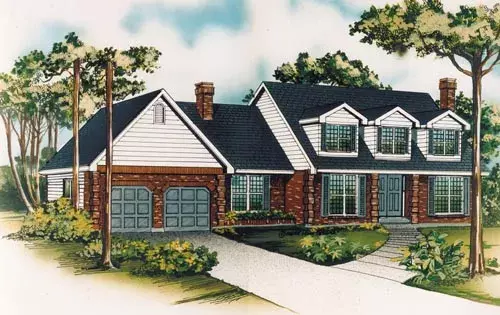 Traditional house plans 35-534 - front exterior, 2,255 sq ft, 3 bed, 2 bath house plans | Monster House Plans