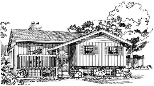 Traditional house plans 35-537 - front exterior, 1,526 sq ft, 3 bed, 2 bath house plans | Monster House Plans