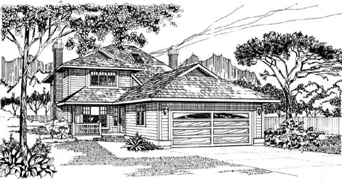 Traditional house plans 35-540 - front exterior, 1,924 sq ft, 3 bed, 2 bath house plans | Monster House Plans