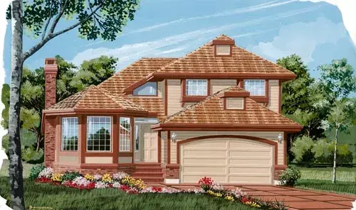 Traditional house plans 35-546 - front exterior, 1,841 sq ft, 3 bed, 2 bath house plans | Monster House Plans