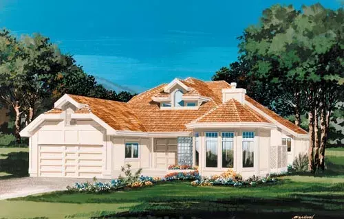 Traditional house plans 35-548 - front exterior, 2,239 sq ft, 2 bed, 2 bath house plans | Monster House Plans