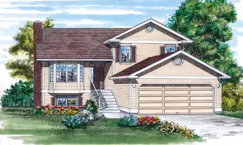 Traditional house plans 35-550 - front exterior, 1,511 sq ft, 3 bed, 2 bath house plans | Monster House Plans