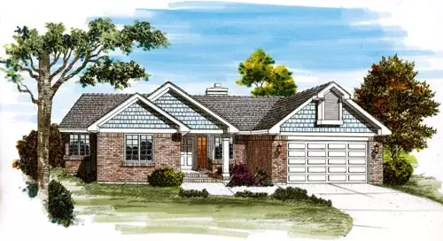 Traditional house plans 35-553 - front exterior, 1,843 sq ft, 3 bed, 2 bath house plans | Monster House Plans
