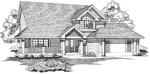 Traditional house plans 35-554 - front exterior, 2,001 sq ft, 3 bed, 2 bath house plans | Monster House Plans