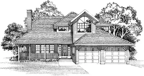 Traditional house plans 35-558 - front exterior, 1,804 sq ft, 3 bed, 2 bath house plans | Monster House Plans