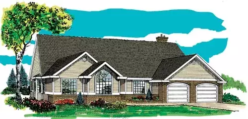 Traditional house plans 35-561 - front exterior, 2,058 sq ft, 3 bed, 2 bath house plans | Monster House Plans