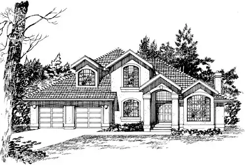 Traditional house plans 35-563 - front exterior, 2,669 sq ft, 3 bed, 3 bath house plans | Monster House Plans