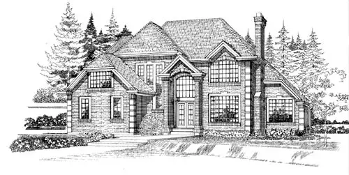 European house plans 35-568 - front exterior, 3,805 sq ft, 4 bed, 4 bath house plans | Monster House Plans