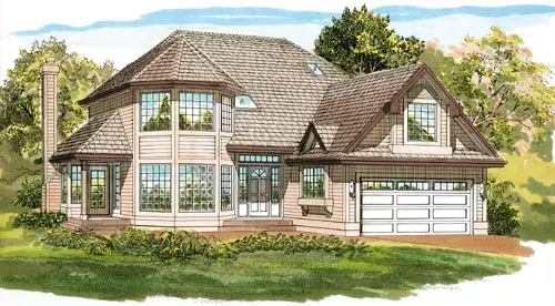 Traditional house plans 35-572 - front exterior, 2,243 sq ft, 3 bed, 2 bath house plans | Monster House Plans