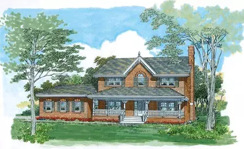 Country house plans 35-581 - front exterior, 2,391 sq ft, 4 bed, 3 bath house plans | Monster House Plans