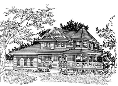 Victorian house plans 35-583 - front exterior, 2,693 sq ft, 4 bed, 2 bath house plans | Monster House Plans
