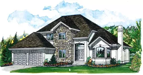 European house plans 35-584 - front exterior, 2,746 sq ft, 4 bed, 3 bath house plans | Monster House Plans