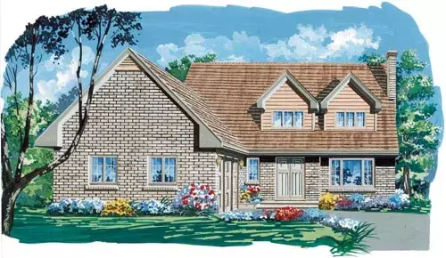 Traditional house plans 35-588 - front exterior, 2,559 sq ft, 4 bed, 2 bath house plans | Monster House Plans