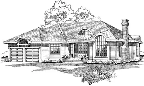 Traditional house plans 35-591 - front exterior, 2,561 sq ft, 3 bed, 2 bath house plans | Monster House Plans
