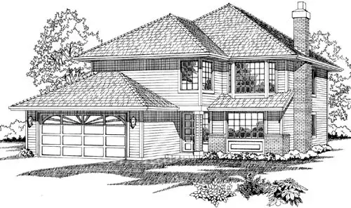 Traditional house plans 35-595 - front exterior, 1,422 sq ft, 3 bed, 2 bath house plans | Monster House Plans