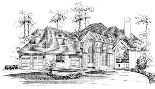 Traditional house plans 35-603 - front exterior, 3,567 sq ft, 3 bed, 3 bath house plans | Monster House Plans