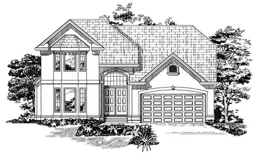 Traditional house plans 35-607 - front exterior, 2,455 sq ft, 4 bed, 2 bath house plans | Monster House Plans