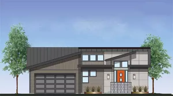 Modern house plans 36-112 - front exterior, 1,758 sq ft, 3 bed, 3 bath house plans | Monster House Plans