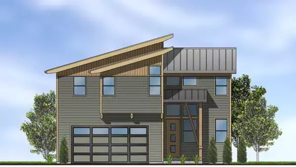 Modern house plans 36-113 - front exterior, 1,843 sq ft, 3 bed, 2 bath house plans | Monster House Plans